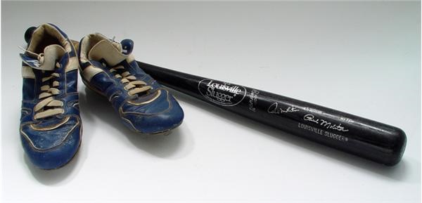 Baseball Equipment - Paul Molitor Game Used Bat and Cleats