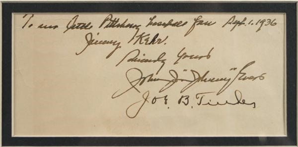 - Joe Tinker & Johnny Evers Signatures Together on the Same Sheet of Paper