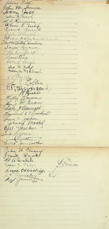 - 1924 World Tour Signed Ledger Page