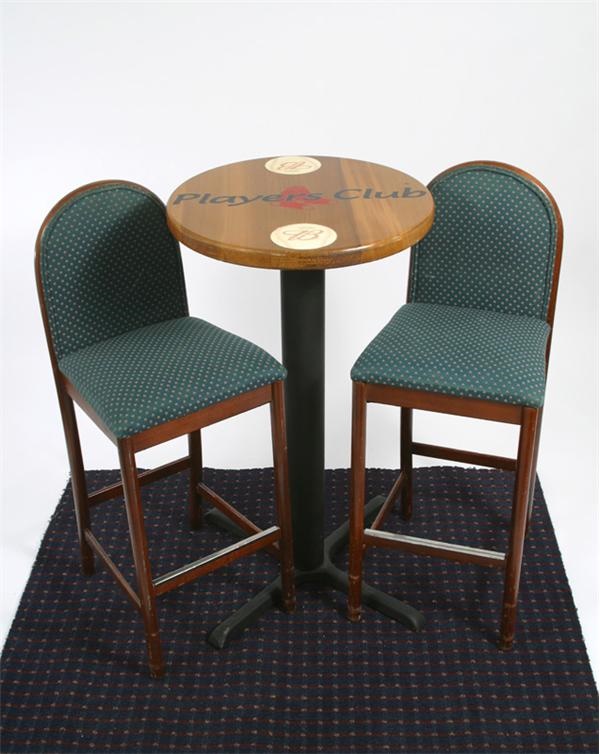 - Players Club Table and Two Chairs From the 406 Club