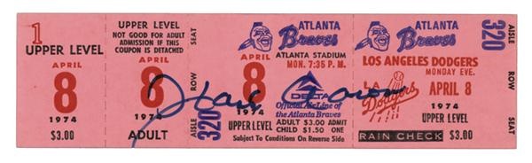 - Hank Aaron 715 Home Run Ticket Autographed