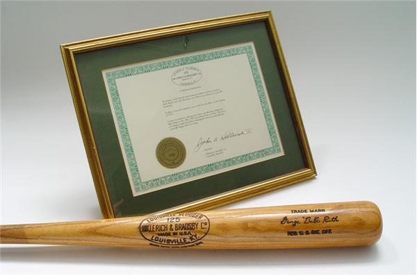 - Babe Ruth Bat with LOA from Hillerich & Bradsby