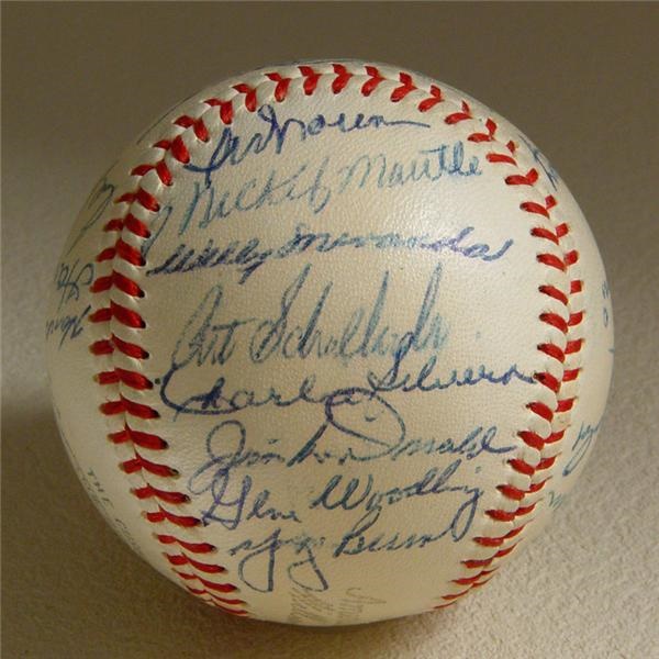 - 1954 New York Yankees Team Signed Baseball