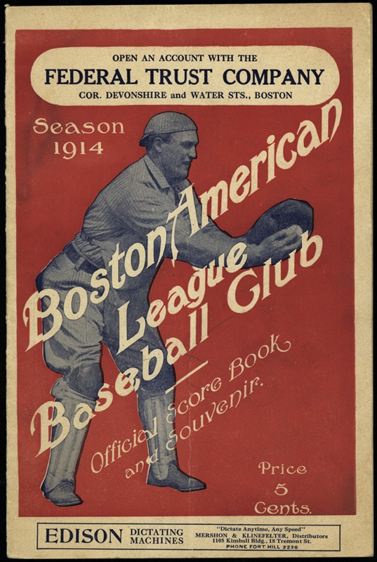 - 1914 Boston Red Sox Scorecard with Babe Ruth