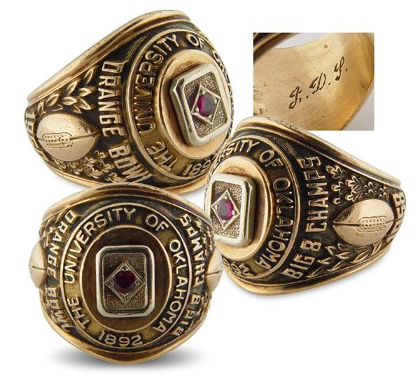 - 1958/59 Oklahoma Big 8 Orange Bowl Players Ring