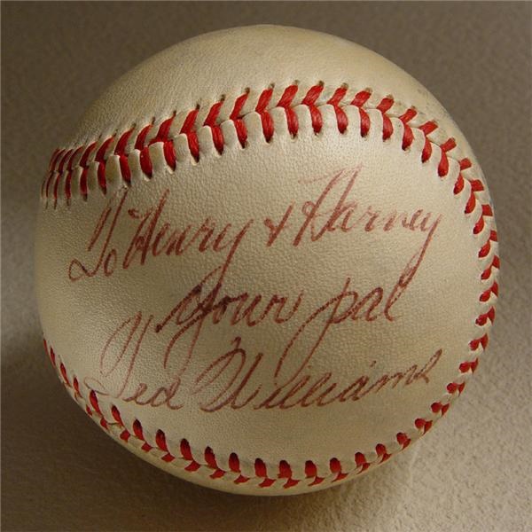 Single Signed Baseballs - Vintage Ted Williams Single Signed Baseball.