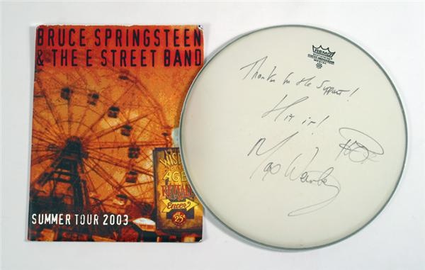 Max Weinberg Drumhead and Springsteen Signed Tour Book