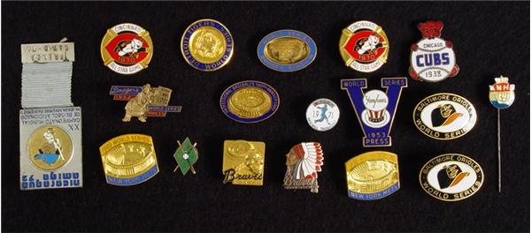 - 1930's-70's Baseball Press Pin Collection (18)