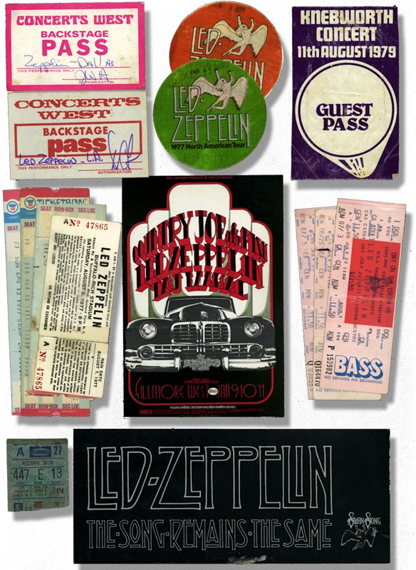 - Led Zeppelin Ticket, Pass and Decal Collection