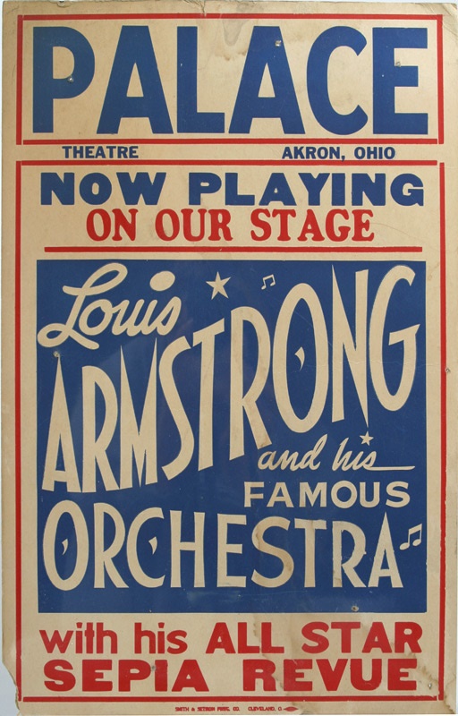 - 1930 Louis Armstrong & Orchestra Window Card