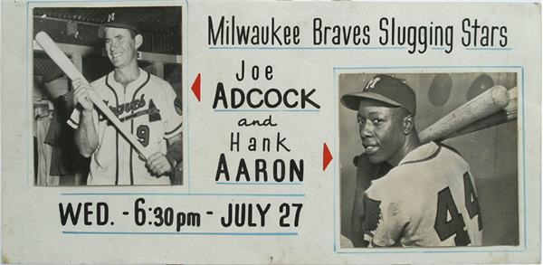 - 1955 Aaron/Adcock Personal Appearance Ad Poster