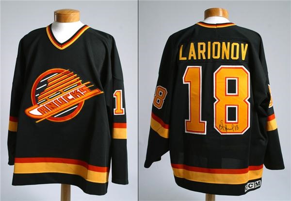 - 1990 Igor Larionov Vancouver Canucks Game Worn Jersey