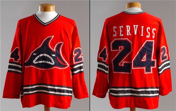 - 1972-73 Tom Serviss WHA Los Angeles Sharks Game Worn Jersey