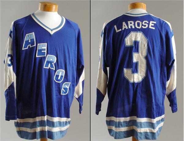 - 1972-73 Ray Larose 1st Year WHA Houston Aeros Game Worn Jersey