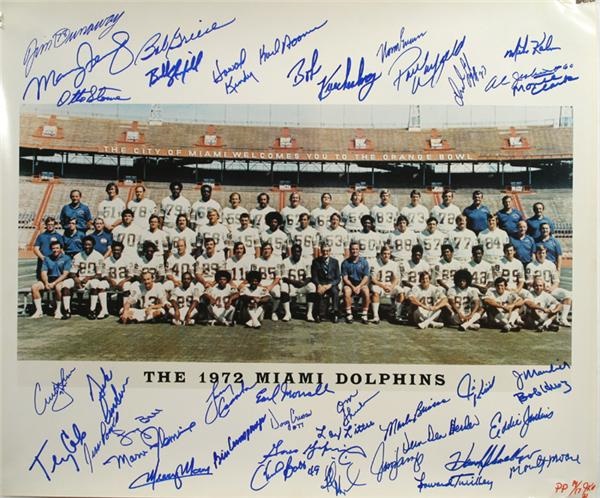 - 1972 Miami Dolphins Signed Team Photograph