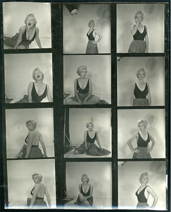 - Marilyn Monroe Early 1950s Contact Sheet by Philippe Halsman