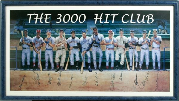 - 3,000 Hit Signed Poster, Bat & Baseball