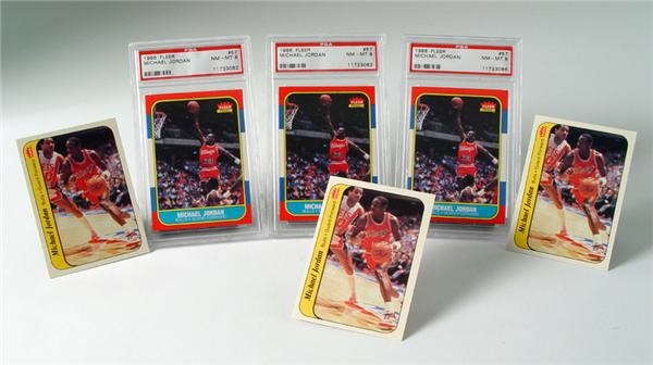 - 1986/87 Fleer Basketball Sets (3) with Jordan PSA 8’s