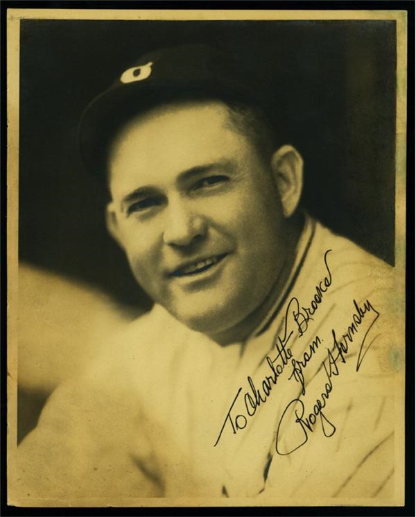Baseball Autographs - Rogers Hornsby Signed George Burke Photo