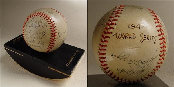 - 1941 New York Yankees World Series Signed Baseball Blotter from Christy Walsh