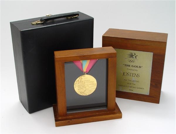 1980 Miracle on Ice & Olympics - 1984 Summer Olympics Salesman's Sample Gold Medal