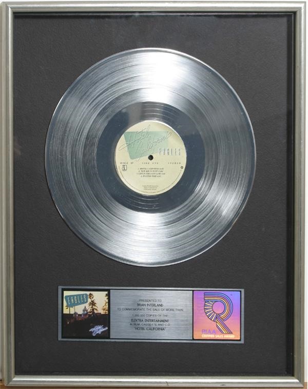 - Eagles Hotel California Platinum Record