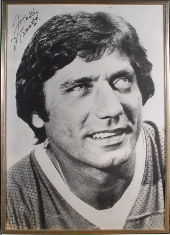 - Joe Namath Signed Photo Display from this Pro Football Hall of Fame Induction w/ Letter from Weeb Ewbank
