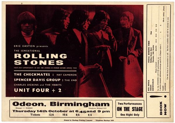 - 1966 Rolling Stones Odeon Birmingham Flyer