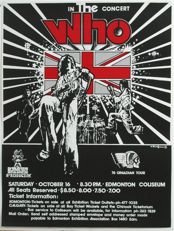 - 1976 Edmonton Concert Poster for The Who