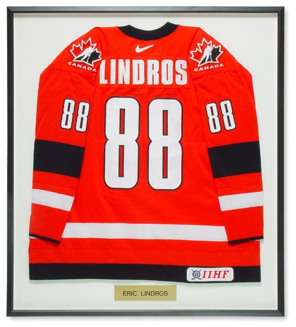 - Eric Lindros 2002 Olympics Team Canada Game Worn Jersey