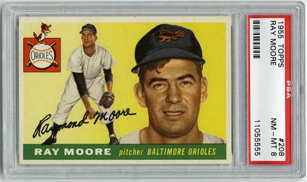- 1955 Topps #208 Ray Moore PSA 8