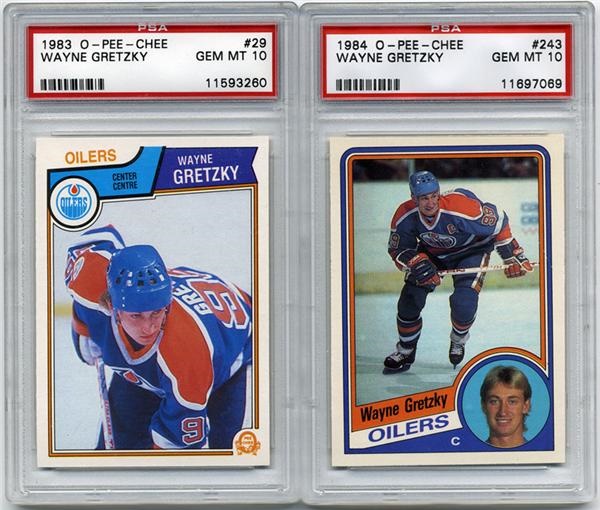 - 1983 and 1984 OPC Wayne Gretzky PSA 10's