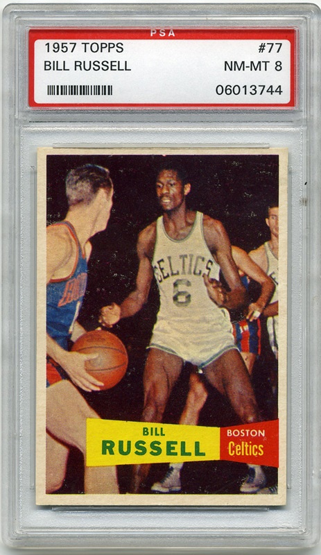 - 1957 Topps Basketball #77 Bill Russell PSA 8