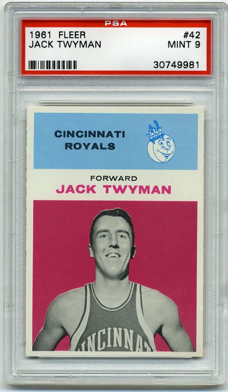 Basketball Cards - 1961 Fleer Basketball #42 Jack Twyman PSA 9