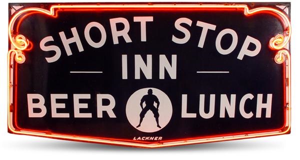 - 1930s Crosley Field's "Shortstop Inn" Original Neon Sign