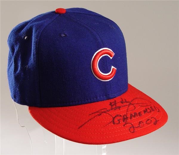 - 2002 Sammy Sosa Game Used Baseball Hat-Autographed