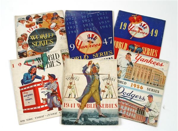 - 1940's & 1950's New York Yankees World Series Program Lot (6)