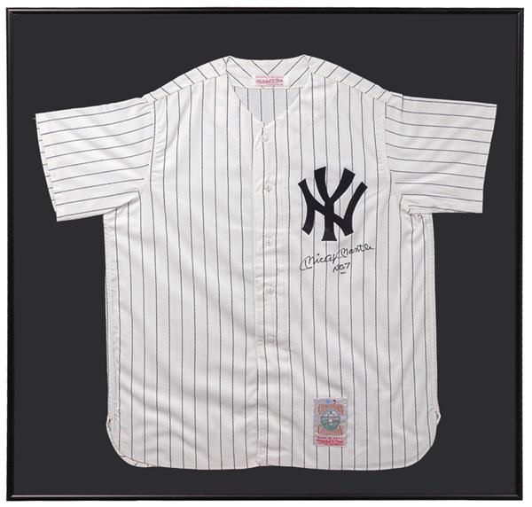 - Framed Mickey Mantle Mitchell & Ness Signed Jersey with UDA COA