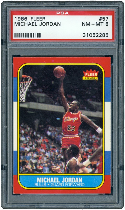 1986/87 Fleer Michael Jordan Rookie Card - PSA 8