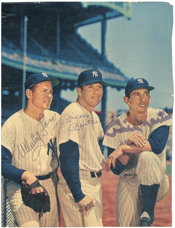 - Mickey Mantle/Whitey Ford/Billy Martin Signed Ozzie Sweet Photo