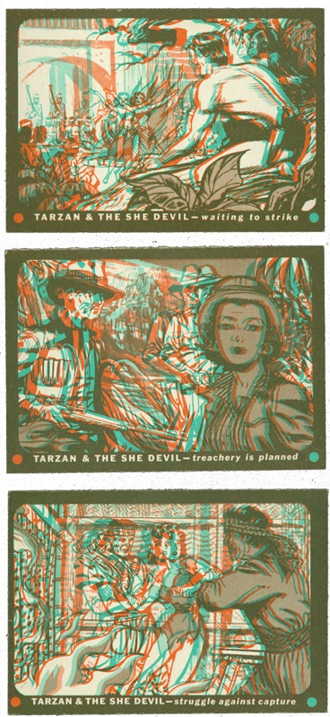 Collection of 26 1953 Topps Tarzan & The She Devil 3-D Cards