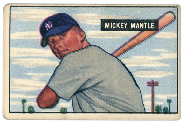 - 1951 Bowman # 253 Mickey Mantle RC card