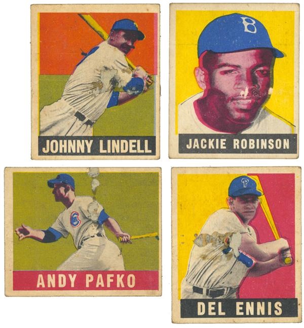 Collection of (9) 1948-49 Leaf Baseball Cards with Robinson