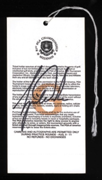 - 1999 Tiger Woods Signed Pass