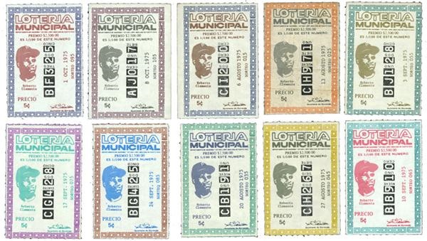 - Puerto Rican Roberto Clemente Lottery Tickets (10)