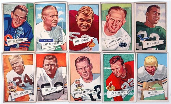 - Collection of (10) 1952 Bowman Football Large