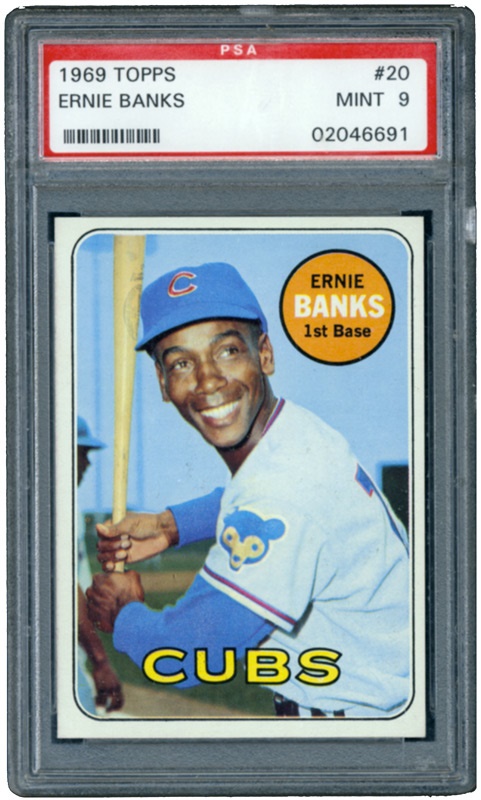 - 1969 Topps Ernie Banks # 20 PSA Mint 9