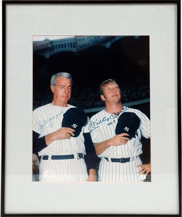 - Joe DiMaggio and Mickey Mantle Signed Photo (11"x14')