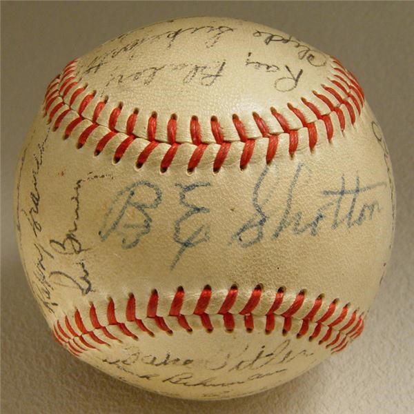 - 1948 Brooklyn Dodgers Team Signed Baseball with Campanella Rookie Signature