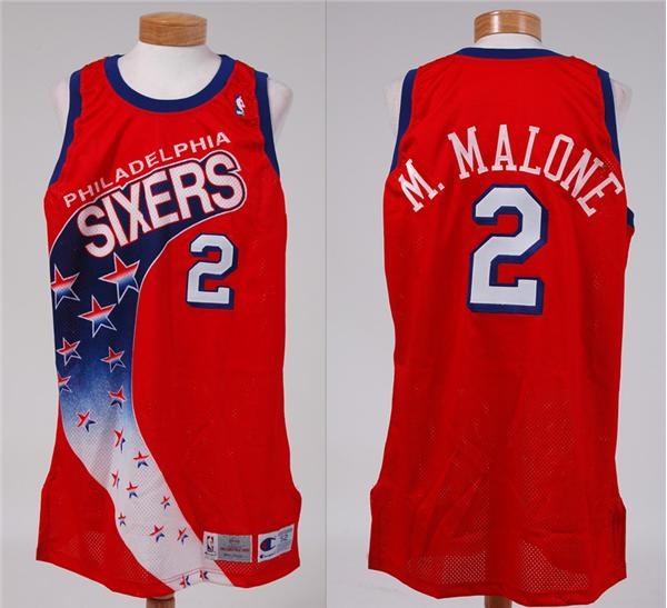 - 1983-84 Moses Malone Philadelphia 76ers Game Worn Jersey